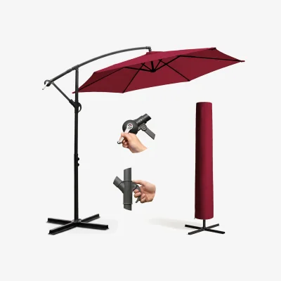 The Range Keplin 3M Cantilever Garden Parasol with Cover – 6 Ribs, 180GSM