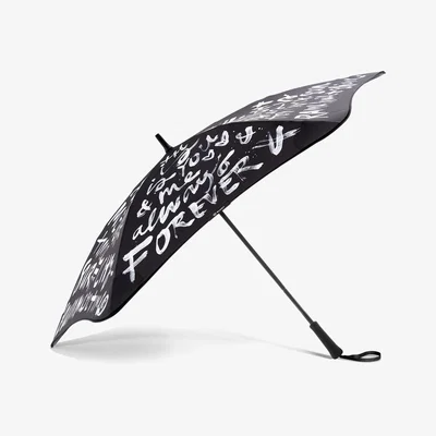 Wolf & Badger White / Black Blunt Seasonal Classic Umbrella - Blacklist Blunt Umbrellas