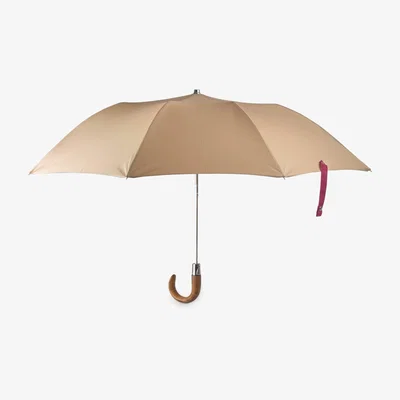 Wolf & Badger Brown British Folding Umbrella Sand & Burgundy Heating & Plumbing London