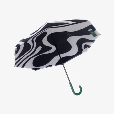 Wolf & Badger Black / White The Miley Umbrella Brella Shoppe