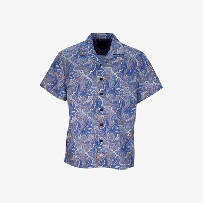 Wolf & Badger Men's Blue / White Ralph Parasol Paisley Blue | Extra Small | Lords of Harlech