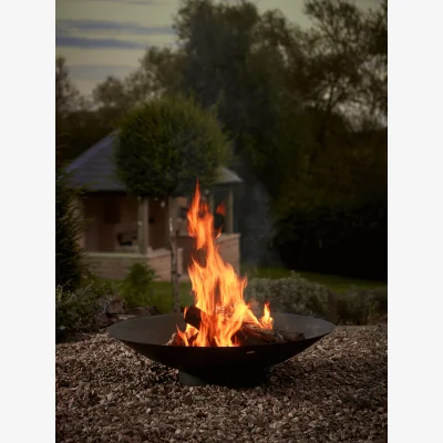Cox and Cox NEW Round Iron Fire Pit - Black