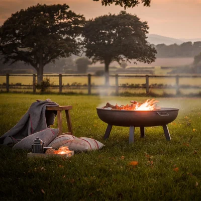 Cuckooland Garden Trading Foscot Outdoor Fire Pit in Raw Steel - Medium