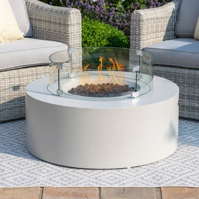 Cuckooland Maze Rattan Round Gas Fire Pit
