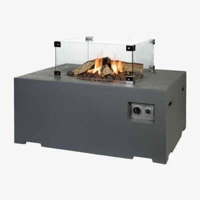 Dunelm Happy Cocooning Grey Rectangular Fire Pit Grey
