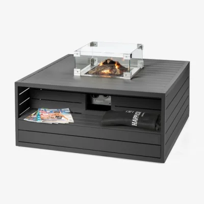 Dunelm Aluminium Square Anthracite Cocoon Fire Pit Dark Grey
