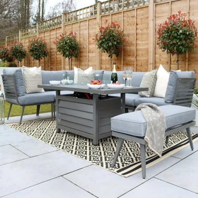 Dunelm Return - Mayfair 8 Seater 6 Piece Lounge Set with Rectangle Firepit