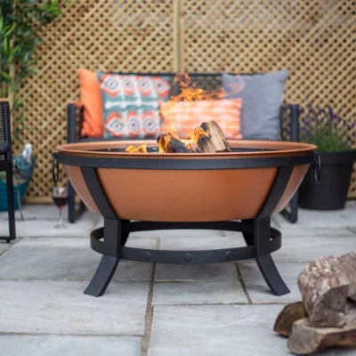 Dunelm Katori Steel Copper Effect Fire Pit Copper