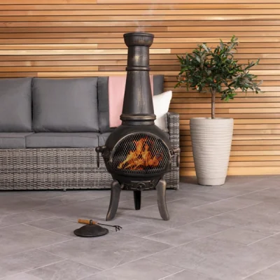 Dunelm Charles Bentley Extra Large Open Bowl Chiminea Patio Heater