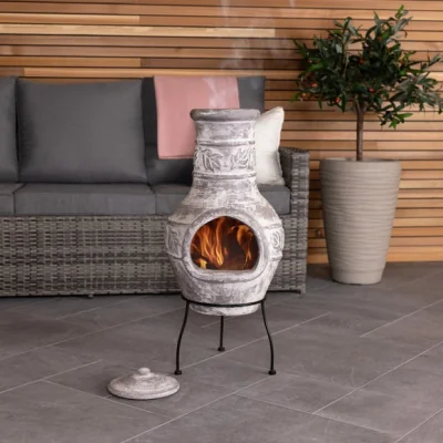Dunelm Charles Bentley Acapulco Grey Clay Chiminea