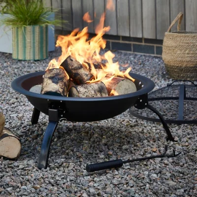 Dunelm Portable Fire Pit with Lid