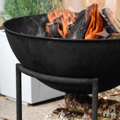 Dunelm Outdoor Extra Large Cast Iron Fire Pit Black
