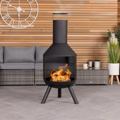 Dunelm Charles Bentley Round Modern Patio Heater Chimenea