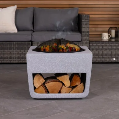 Dunelm Charles Bentley Square Fire Pit with Mesh Cover