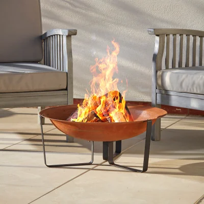 Gardenesque Wakehurst Helston Outdoor Fire Pit With Legs - Rust Finish