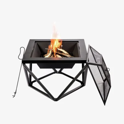 Habitat Teamson Home PT-FW0002 Wood Burning Fire Pit With Cover