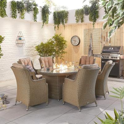 The Range Nova Heritage Thalia Six Seater Oval Firepit Set - Willow