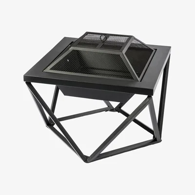 The Range Teamson Home Geometric Frame Wood Burning Fire Pit - Black