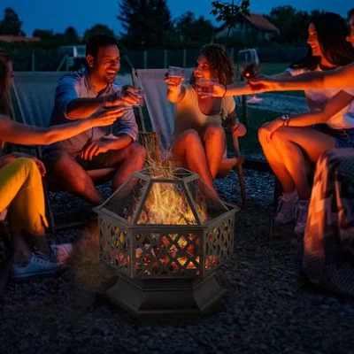The Range Fire Pit with Screen Cover - Bronze