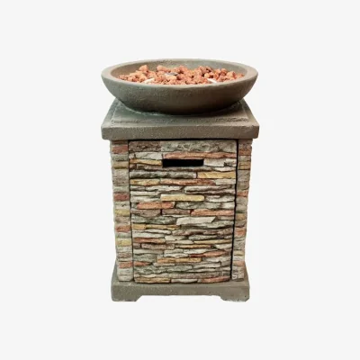 The Range Stone Gas Fire Pit Heater - Grey