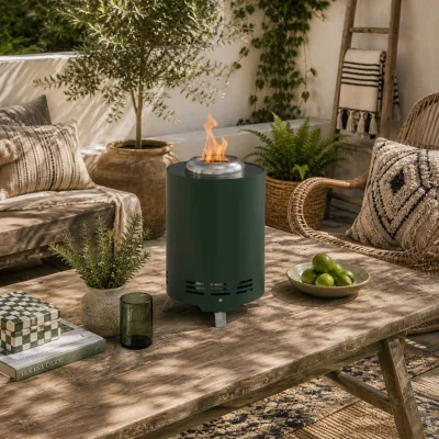 The Range Balatti Small Stainless Steel Green Tabletop Smokeless Fire Pit