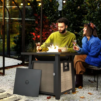 The Range 50,000 BTU Gas Fire Pit Table - Brown