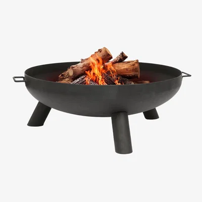 The Range Round Iron Fire Pit - 99cm - Black - Black