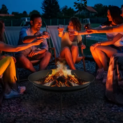 The Range Outsunny Outdoor Fire Pit with Poker - Black