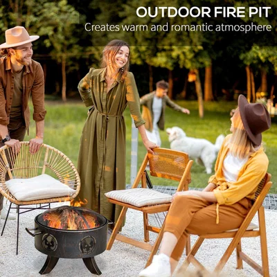 The Range Outdoor Fire Pit Patio Heater Charcoal Log - Bronze Tone