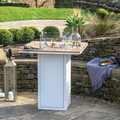 The Range Cosiloft 100 Fire Pit Bar Table - White and Natural