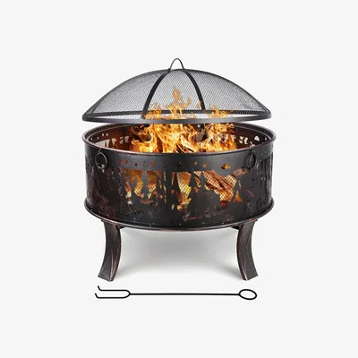 The Range 69cm Large Outdoor Garden Fire Bowl - Bronze