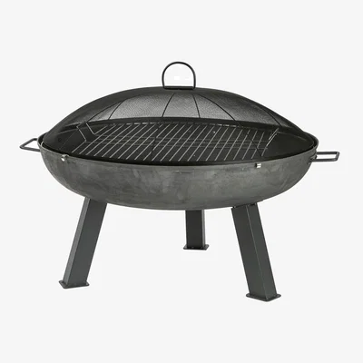 The Range Cast Iron Garden Firepit BBQ - Black