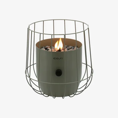 The Range Cosi Wire Basket Tabletop Gas Fire Pit - Olive Green