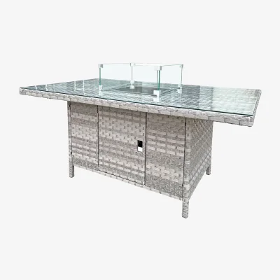 The Range Oseasons Rattan Firepit Table - Dove Grey
