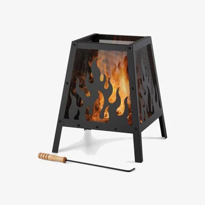 The Range VonHaus Flame Design Square Fire Pit - Black