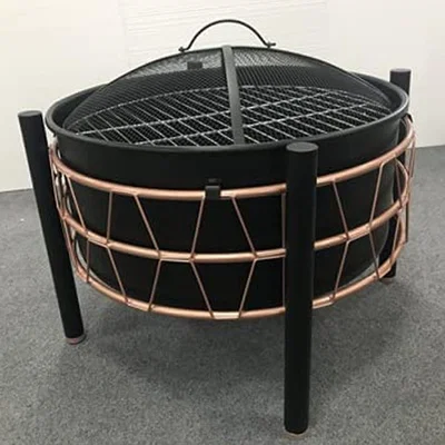 The Range Schallen Black and Copper Large Bowl Fire Pit - Black and Copper