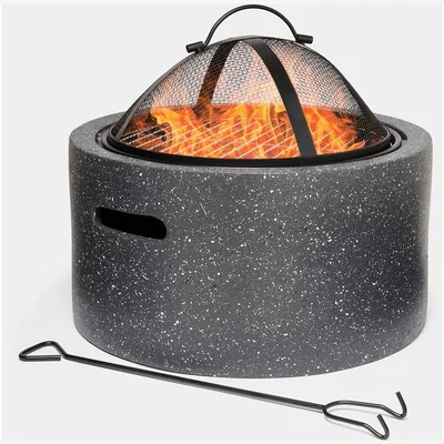 The Range VonHaus Fire Pit 2 in 1 Firepit with BBQ Cooking - Black