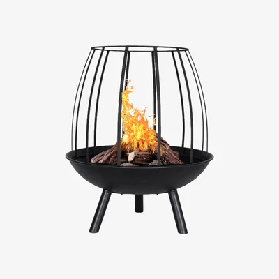 The Range Lattice Fire Pit Garden Wood Burner - Black