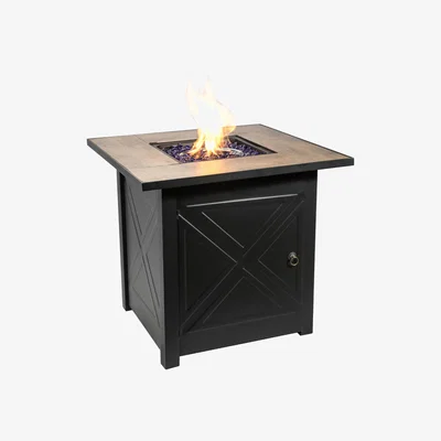 The Range Gas Firepit Heater with Accessories - Black