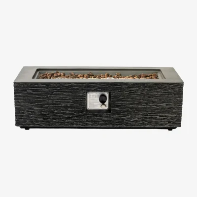 The Range 42" Rectangular Propane Gas Fire Pit Table with Cover - Grey