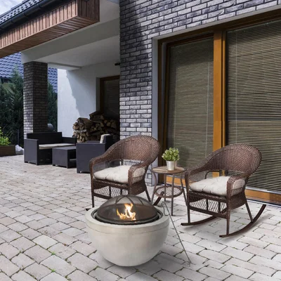 The Range Teamson Home Outdoor Wood Burning Fire Pit - Yellow