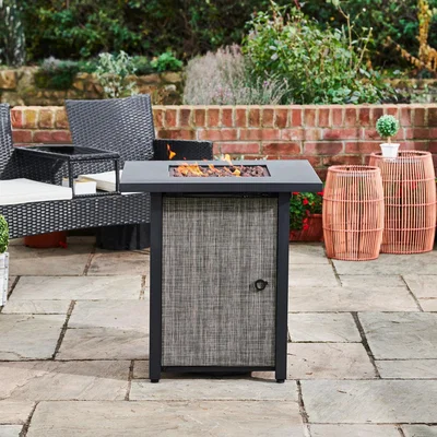 The Range Large Woven Outdoor Gas Fire Pit - Brown
