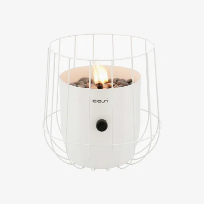The Range Cosi Wire Basket Tabletop Gas Fire Pit - White