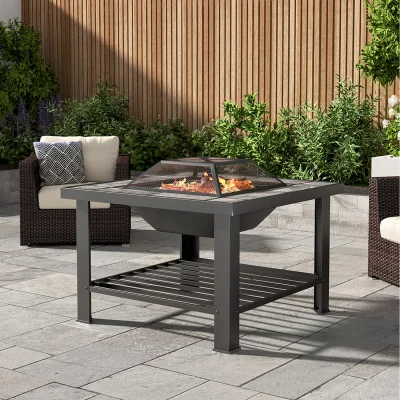 The Range Outdoor Fire Pit for Camping Picnic Bonfire Backyard - Black