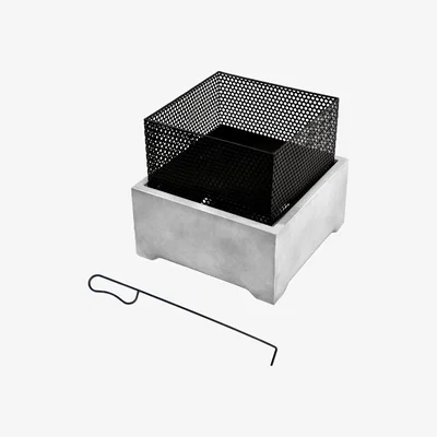 The Range Garden Square Wood Burning Fire Pit - Grey