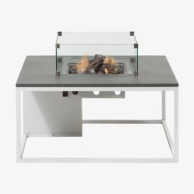 The Range Cosiloft 100cm Garden Fire Pit Table  - Grey / Aluminium Glass Wood