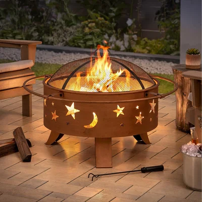The Range Teide Steel Firepit - Cooper / Star and Moon Pattern