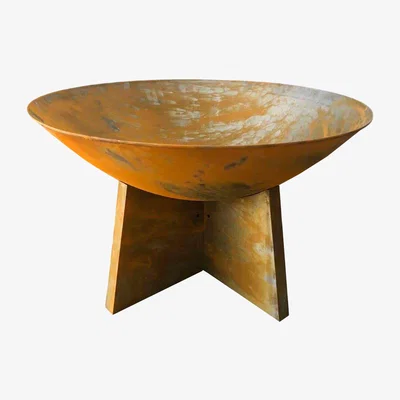 The Range Oxidised Rust Finish Fire Pit Minimalist Design - Rust