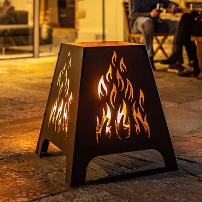 The Range Garden Fire Basket Quadro  - Brown