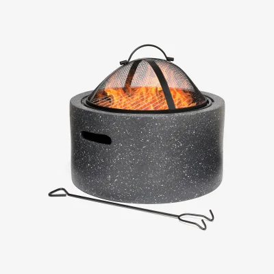 The Range Fire Pit with BBQ Grill - Grey